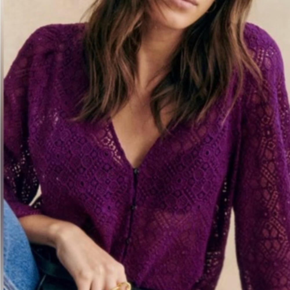 Sézane Gaya Purple Lace blouse 38